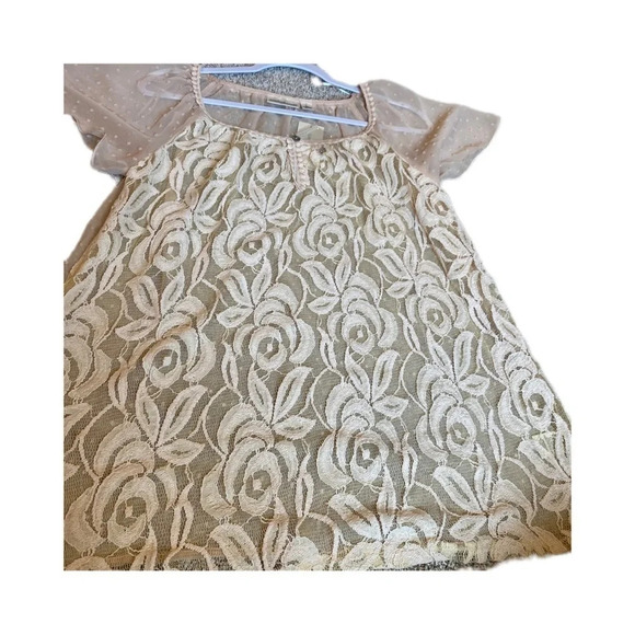 JohnPaulRichard Women’s Large Cream Lace Flutter Sleeve Blouse​ - Picture 4 of 10